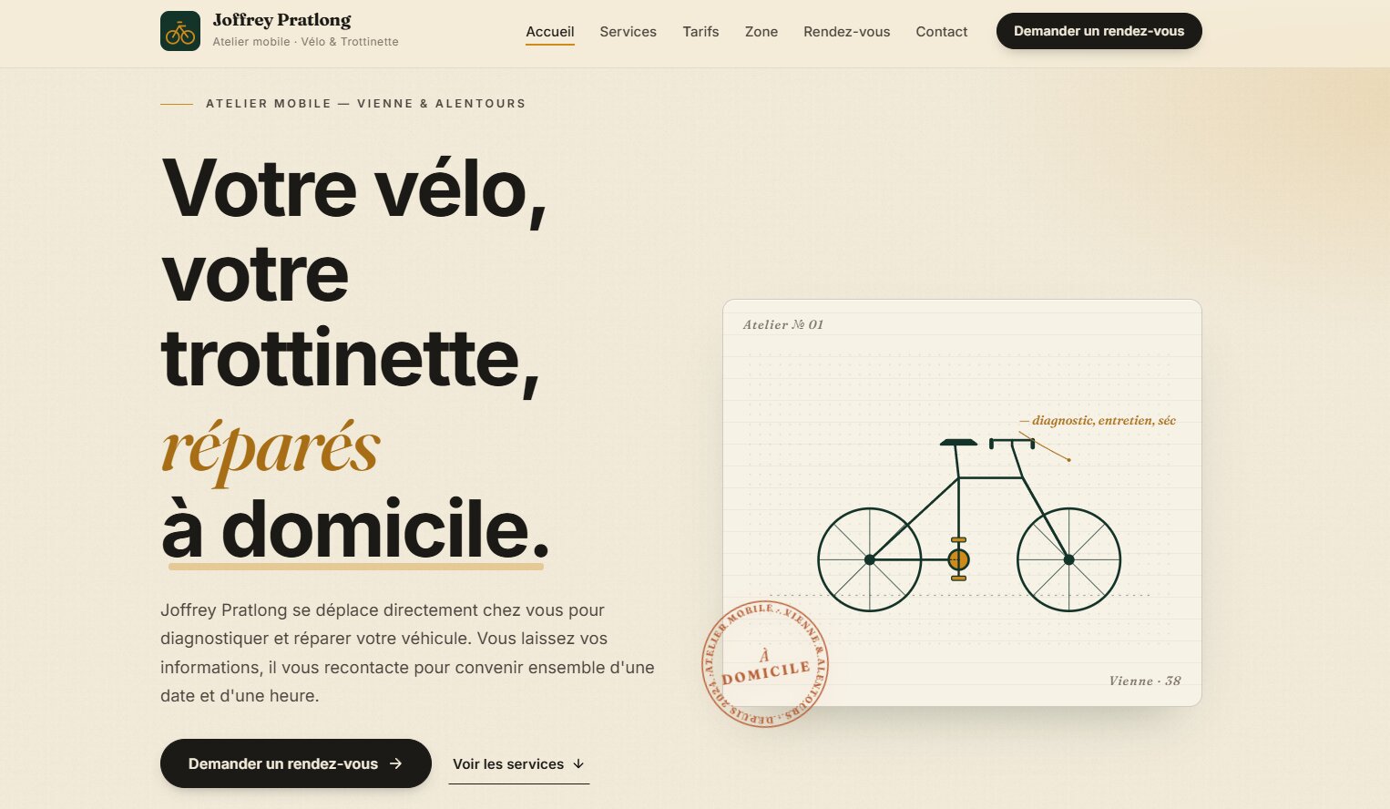 Aperçu du site Joffrey Pratlong